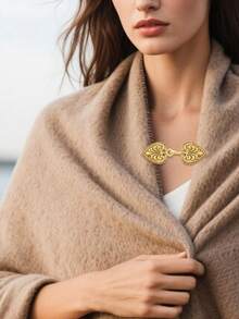 复古毛衣旋涡夹复古领斗篷开衫披肩扣衬衫胸针领带夹围巾帽子夹装饰叶子水钻珍珠结心形图案夹男女通用 - 彩色 - 查看 5