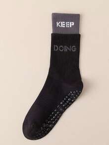 女士双色瑜伽袜，夏季运动棉袜，带防滑点，高弹力普拉提袜，防滑袜 - 彩色 - 查看 12