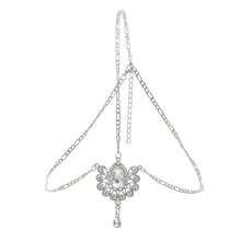 时尚复古新娘婚礼流苏装饰头饰多层额链镶钻公主头饰 - 彩色 - 查看 11