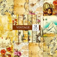 Bộ 12 giấy thủ công họa tiết phong cách cổ điển - Bao gồm 12 thiết kế lấy cảm hứng từ phong cách cổ xưa với hình minh họa hoa, chữ viết tay, họa tiết máy móc, bướm và nền giấy da cũ, giấy bìa cứng không chứa axit hình vuông 15cm/6 inch, thích hợp cho decoupage, viết nhật ký, gói quà, các dự án thủ công theo chủ đề lịch sử, thêm nét quyến rũ cổ điển cho các tác phẩm của bạn, Kích thước: 6 inch * 6 inch - Nhiều màu - Xem 1