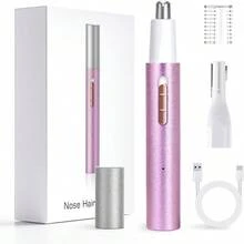 Ginity - Cortapelos para oído y nariz con pantalla LED para hombres y mujeres 2025 recargable 2 en 1 profenal indoloro para cejas y cab facial con potente motor y cuchillas de doble filo - Multicolor - Ver 2