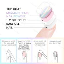 2 Pcs Neon Chrome Nail Powder Unicorn Chrome Nails Glitter Pigment Aurora Iridescent Powder Pigment For Nails Opal Pearl Mica Powders Chameleon Pearl Manicure Pigment - Mermaid Chrome 2pcs - 查看 3
