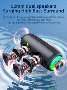 Loa Bluetooth không dây ZEALOT MP2 20W, di động, sử dụng ngoài trời, thời gian phát nhạc lên đến 8 giờ, đèn RGB, tương thích với điện thoại thông minh/máy tính bảng/TV, hỗ trợ thẻ TF/USB/AUX, chức năng kết nối nối tiếp, thích hợp cho ô tô, ngoài trời, cắm trại, bãi biển, tiệc tùng. - Một kích cỡ phù hợp với tất cả (1) - Xem 5