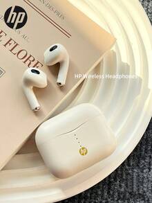 HP 藍牙 5.3 無線耳機，30 小時播放時間 USB-C 耳機，附麥克風，適用於 iOS 和 Android - 米色 - 查看 7
