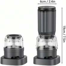电动盐和胡椒研磨器套装，USB充电，自动研磨，粗细可调，单手操作，适合厨房使用 - 彩色 - 查看 3