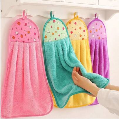 3/5 piezas Toallas de mano de felpa de coral, toallas suaves, paños de limpieza absorbentes, adecuados para cocina, baño, comedor