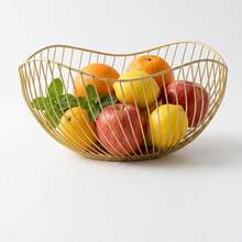 Cesta de frutas de alambre metálico negro, puede contener frutas, pan, verduras, aperitivos - Negro - Ver 8