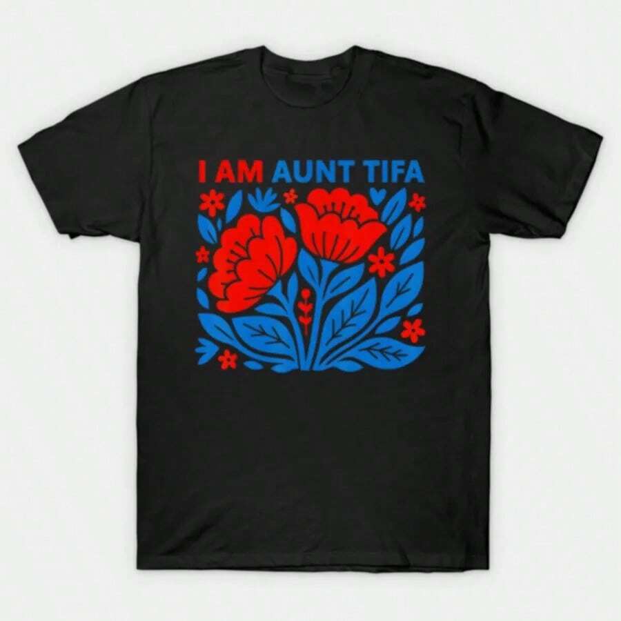Camiseta "Soy la tía Tifa" para hombres y mujeres, 100% algodón, camisetas de manga corta 1023-1 - Negro - Ver 1