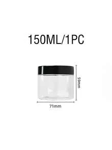 2个直径2.8英寸的塑料储物罐，带盖，化妆品收纳罐，可重复使用，旅行化妆品收纳罐，适用于颜料、乳霜、史莱姆、乳液、粉末、样品、厨房收纳，可重复灌装 - 黑色 - 查看 14
