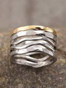 1 pieza Anillo de moda para mujer, adecuado como regalo del Día de San Valentín, accesorio para fiesta de aniversario de boda - 1# - Ver 2