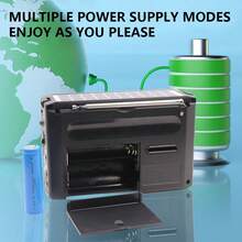 Wireless Speaker LED Flashlight FM AM SW Radio Solar Charging Emergency Radio Full Band High Sensitivity - Black - View 3