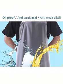 1/2pcs Waterproof & Oil-Proof Kitchen Apron, Transparent PVC Long Waist Apron For Work, Seafood & Catering Industry, Unisex - Clear - View 4