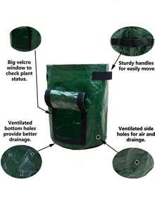 1 Stück PE Bio-Kompost Tasche/Pflanzentasche, Küchenabfall Fermentation, Abfallsammlung, Kompostbehälter, Garten Mülleimer, Pflanzentasche, Blattsammlung, Kartoffel- & Gemüseanbau Pflanzentasche mit Fenster und Deckel, geeignet für Garten, Küche, Hausgarten, Obstgarten usw. - Verschiedenfarbig - Übersicht 11