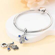 1 Piece 925 Sterling Silver Guardian Collection-Sacred Pendant, Lucky Pendant, Tarot Card Pendant, Guardian Hand Pendant, Angel Pendant, Suitable For Original Snake Chain Bracelets, Necklaces, Bracelets, Bead Strings, DIY Jewelry Making, Luxury BFF Gifts - Multicolor - View 2