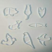 1/10pcs Animal & Bird Polymer Clay Cutters - Includes Fox, Whale, Fish And Cat Shapes, Cute Nature Themed Craft Tools Suitable For DIY Earrings, Jewelry Pendants - White - View 5