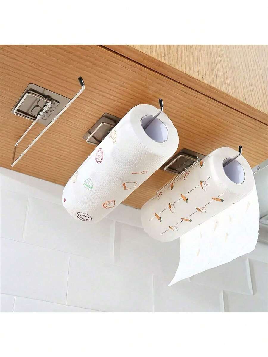 2 Paper Towel Holders And Aluminum Foil Holders For Kitchen Wall Mount - Multicolor - View 1