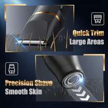 Rasuradora de Lámina y Recortadora de Bikini para Mujer Depiladora Eléctrica Impermeable e Indolora para Piernas Cuerpo Axilas y Vello Facial Inalámbrica con Cuchilla Cerámica Base de Carga USB Tamaño de Viaje Regalo para Ella Rosa-B007 - Negro998 - Ver 2