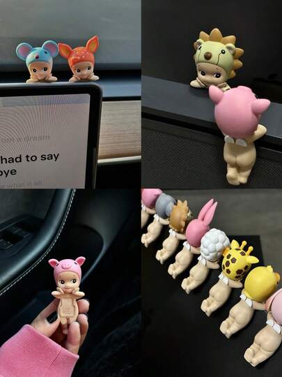 1-6个 Sonny 3.5英寸随机可爱动物派对/玩偶，派对天使玩偶，可爱动物派对/玩偶，派对装饰，随机款式，办公室装饰，模型，收藏装饰，感恩节，情人节，生日，毕业礼物