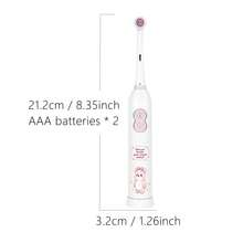 四头电动牙刷，含两节AAA电池，智能清洁电池供电电动牙刷，软毛刷 - 白色 - 查看 2
