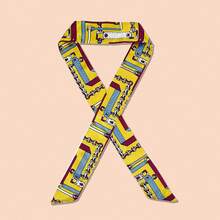 WJ1033 Narrow Long Skinny Neck Silk Scarf Bag Scarf For Handbag 1PC - A - View 53