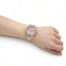 GUESS 女士奢华多功能石英腕表，粉钻表盘，不锈钢表带 - GW0320L6 - 玫瑰金 - 查看 4