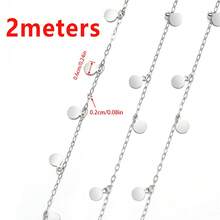 1m/2m Stainless Steel Round Disc Pendant Chain, Gold Cross Chain, Handmade Jewelry DIY Bracelet Necklace Accessories - H2277 - View 10