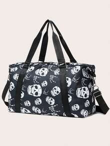 Torba podróżna Vernight Vacation Baggage, wzór szkieletu, duża pojemność, wodoodporna torba sportowa, weekendowy bagaż podręczny z funkcją oddzielania rzeczy suchych od mokrych, wielofunkcyjna torba na ramię, z przegródką na buty, odpowiednia do podróży służbowych, na wakacje, na świeżym powietrzu, na narty i fitness. Torba podróżna. Wakacyjna. Zebra. Torba bagażowa. Torba weekendowa. Torba nocna. - Wielokolorowe - Zobacz 6