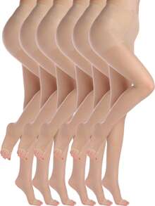 1件装女士20D超薄踩脚透明连裤袜 - 杏色 - 查看 7