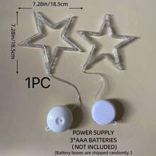 1個星形吸盤燈,適用於庭院,家庭,派對,假日,婚禮,路徑,生日,鄉村,節日和所有季節的裝飾
