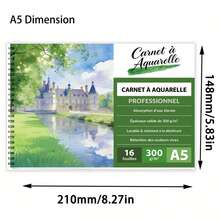A5/A4 Professional Watercolor Sketchbook - 300gsm Waterproof Washable Paper - 16 Sheets Vibrant Color Retention - Castle Landscape Design (Spring, Summer, Autumn, Winter) - Professional Quality Watercolor Sketchbook For Artists, Painters & Hobbyists - Spiral Bound, Acid-Free, Portable Art Journal For Creative Drawing, Studio & Art Class - Multicolor - View 15