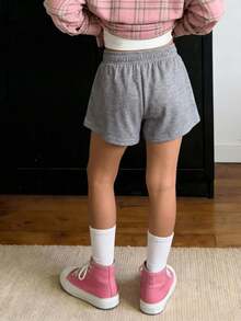 1件少女夏季可爱休闲百搭时尚别致优雅短裙 - 深灰色 - 查看 2