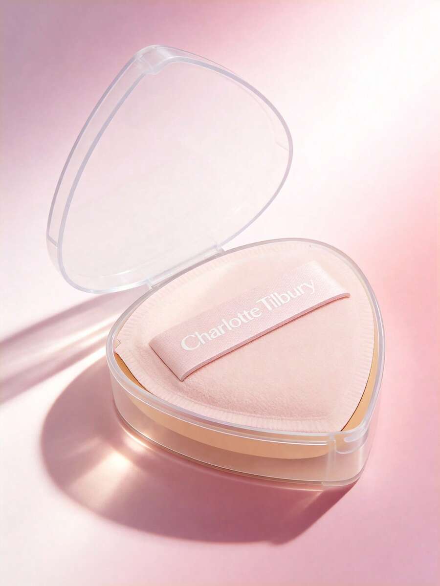 Charlotte Tilbury 心形化妆海绵，蓬松柔软，粉扑，粉底海绵，易于晕染，化妆工具，粉扑，心形，柔软海绵，粉底美妆蛋，不吸水，化妆工具，聚氨酯材质 - 粉色 - 查看 1