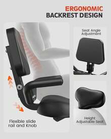 FLYBIRD Folding Exercise Bike, 5 IN 1 Stationary Bikes For Home 6.6 LBS Flywheel, 300LB Weight Capacity Back Support Cushion Indoor Workout Cycling Bike,Exercise Equipment,Exercise Bike For Home Gym - 黑色 - 查看 2