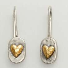 A Pair Of Retro Bohemian-Style Geometric Hammer-Patterned Yellow Heart-Shaped Welded Hook Earrings Is A Perfect Jewelry Gift For Ladies To Wear On Daily Parties And Travels - Antique Silver - View 7