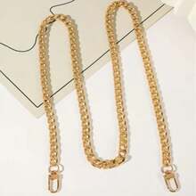 Metal Flat Chain Strap, Wallet Chain, Shoulder Bag Chain Replacement Accessory - Gold - View 10