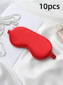 1pc/3pcs/5pcs/10pcs Black, Champagne, Gray, Pink, Green, Blue, Dark Green Double-Sided Silk-Like Breathable Sleep Eye Mask, Relieve Eye Fatigue, Suitable For Girls Nap, Blackout Eye Mask, Non-Tight - Multicolor - View 66