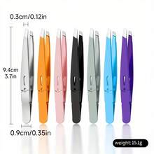 High Precision Eyebrow Tweezers, Suitable For Eyebrow Shaping, Removing Facial Hair, Stainless Steel Slanted Tip Depilation Clip, Eyebrow Tweezers, Eyelash Curler - Multicolor - View 5