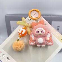新款大耳朵3岁时尚百搭女士钥匙扣，可爱卡通包包挂饰装饰配件，适合万圣节、教师节、生日礼物、派对礼物、朋友礼物，卡通可爱钥匙扣，小吊坠