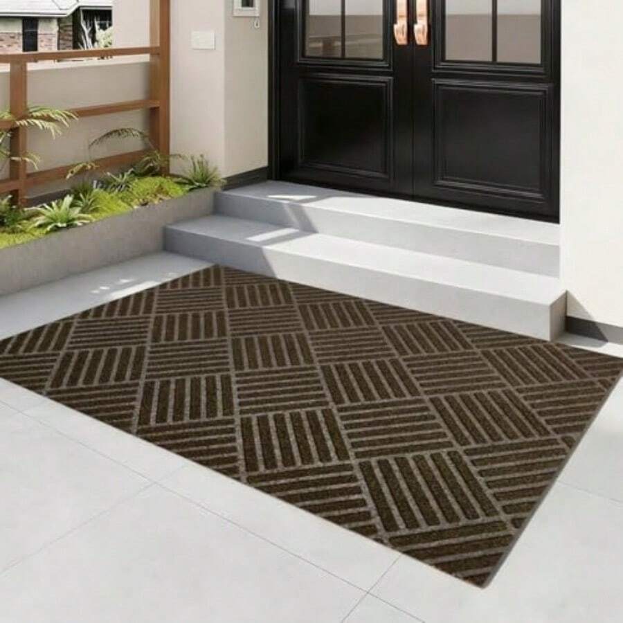 Tte de  Antideizante 80x50 Felpudo de Entrada Lavable Alforilla  antera Inter Exter Tte de Bienvenida Duradero para Entrada de Casa Suelo Baño Porce Fácil Limpiar - como en la foto - Ver 1