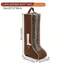 1个/2个/3个旅行鞋袋，靴子收纳袋，防尘踝靴保护袋带提手，便携式防水短靴，男女鞋履收纳整理袋（踝靴） - 棕色 - 查看 9