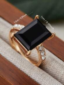 复古波西米亚风切割合成立方氧化锆订婚戒指，锌合金镀层，适合婚礼、派对、感恩节等场合佩戴——四季皆宜的配饰 - 戒指 - 查看 5