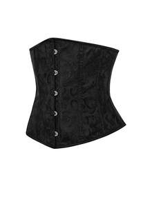 Women's Lace-Up Corset, Waist Cincher, Tight Bustier - Black - View 3