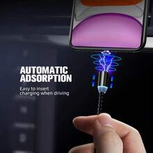 1条5A磁吸式USB数据线，快充适配器线，兼容 17/16/15/14/13/12/11/XS/XR、S25/S24/S23/S22/S21/S20、iPad系列快充线 - 彩色 - 查看 6