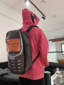 Online Dating Masters Spoof Nokia Niche Backpack "Call Me If You Want" Slogan Pu Leather Schoolbag - Nokia Backpack - View 6