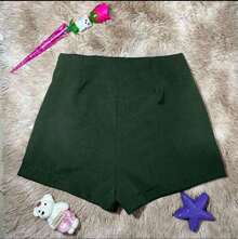 SHORSTS FEMENINO ALFATARIA SIN BOLSO SUPER CONFORTABLE SHORTS QUE CONVINA CON TUDO SIPER EN LADO IZQUIERDO - Verde Militar - Visão 2