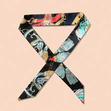 WJ1033 Narrow Long Skinny Neck Silk Scarf Bag Scarf For Handbag 1PC - A - View 47