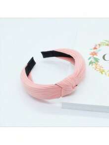 Knitted Bow Headband For Women, Facial Washing, Mask, Wide Brim Knotted Hair Hoop Leather Studded Pearl Headband, Minimalist Personalized Wide Brim Hair Hoop, Fashion Headband - Multicolor - View 8