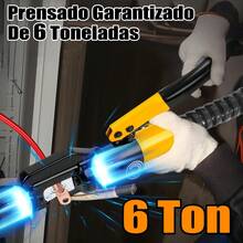 Pinza Hidráulica 6 Toneladas Con 8 Pares Dados BOWOSHEN Ponchadora Hidráulica Herramienta De Crimpado De Mano Hidráulica De Cable De Terminal Eléctrico - Amarillo - Ver 6