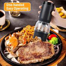 电动盐和胡椒研磨器套装，USB充电，自动研磨，粗细可调，单手操作，适合厨房使用 - 彩色 - 查看 7