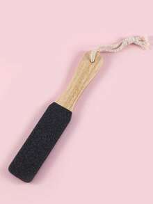 25*4.5cm Beechwood Foot File With Double-Sided 100# Black Silicon Carbide Abrasive, With Hanging Rope, Heat Shrink Coated File Surface - Black - View 5